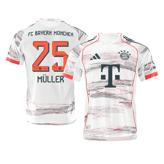 MÜLLER #25 Men's Bayern Munich 2025/26 Player Version Away Soccer Jersey - Slim Fit product view 1