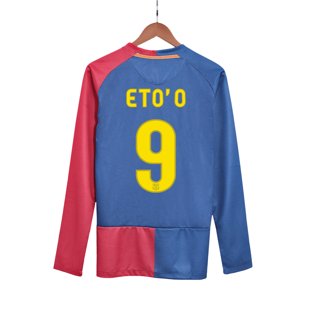 Retro ETO'O #9 Men's Barcelona UCL UCL Final 2008/09 Home Long Sleeve Soccer Jersey product view 1