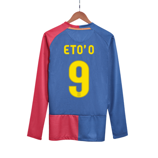 Retro ETO'O #9 Men's Barcelona UCL UCL Final 2008/09 Home Long Sleeve Soccer Jersey product view 1