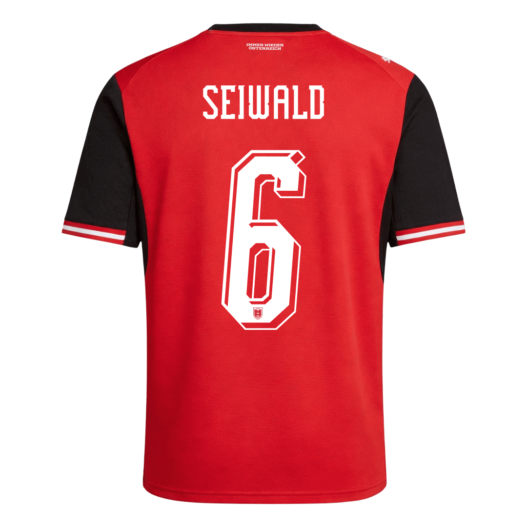 SEIWALD #6 Men's Austria World Cup 2026 Home Soccer Jersey product view 9