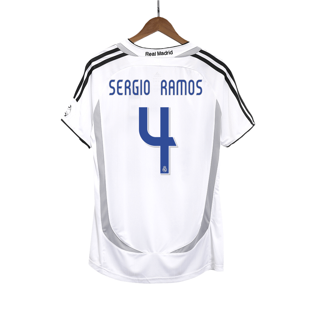Retro SERGIO RAMOS #4 Men's Real Madrid 2006/07 Home Soccer Jersey product view 1
