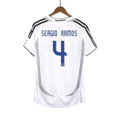 Retro SERGIO RAMOS #4 Men's Real Madrid 2006/07 Home Soccer Jersey product view 1