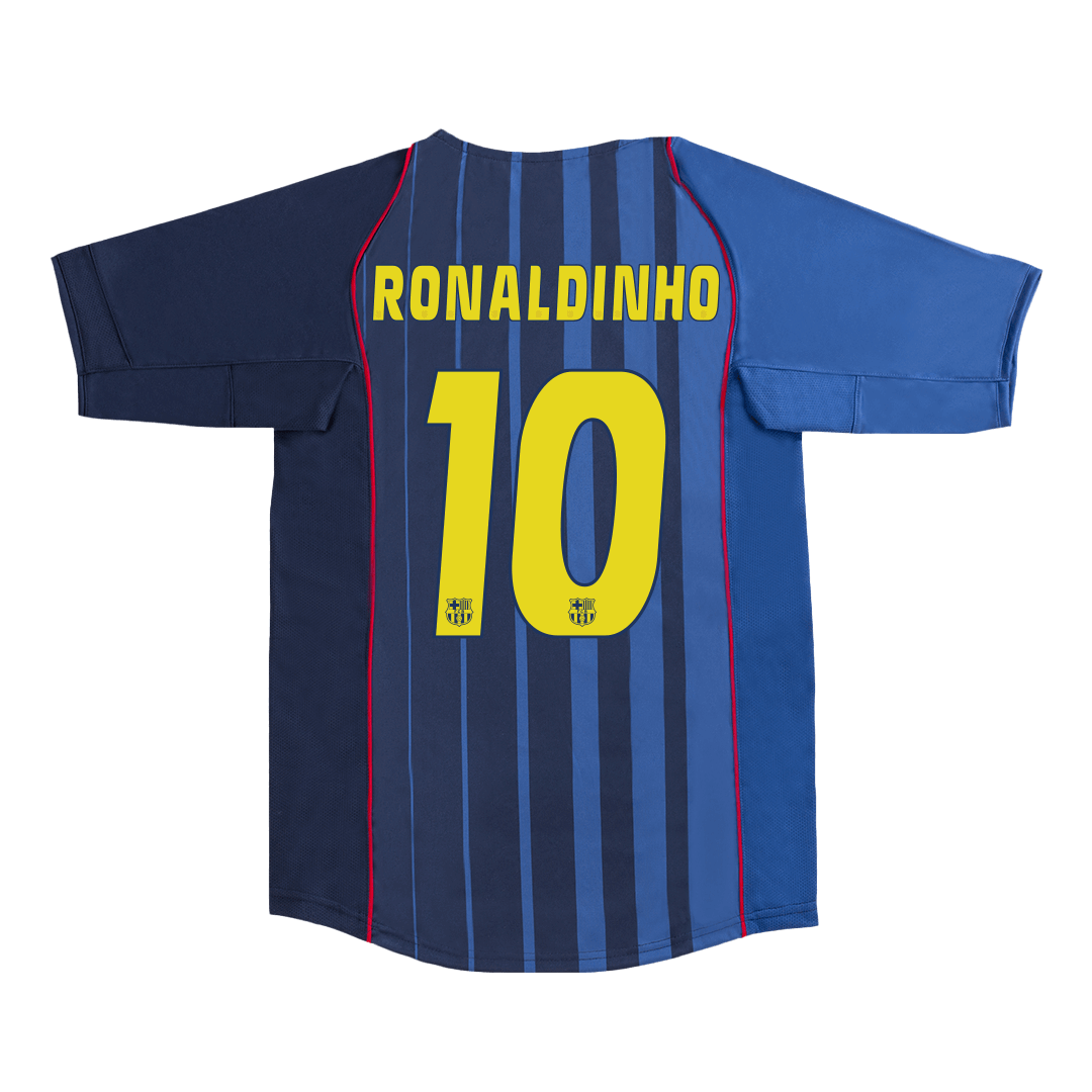 Retro RONALDINHO #10 Men's Barcelona 2004/05 Away Soccer Jersey product view 1
