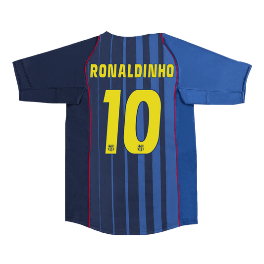 Retro RONALDINHO #10 Men's Barcelona 2004/05 Away Soccer Jersey product view 1