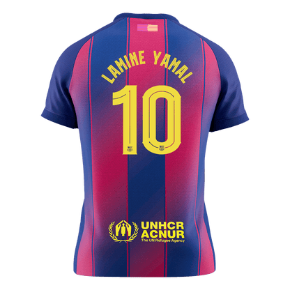 LAMINE YAMAL #10 Men's Barcelona UCL 2025/26 Home Soccer Jersey Premium product view 9