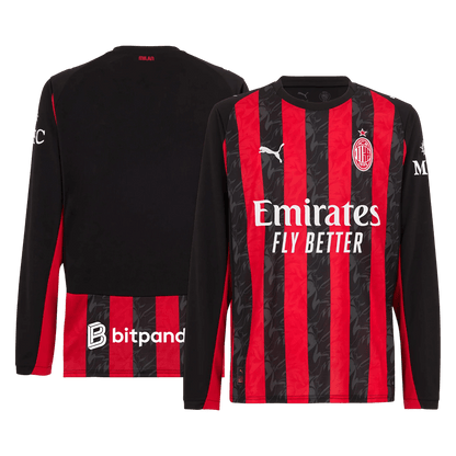 Men's AC Milan 2025/26 Home Long Sleeve Soccer Jersey product view 11