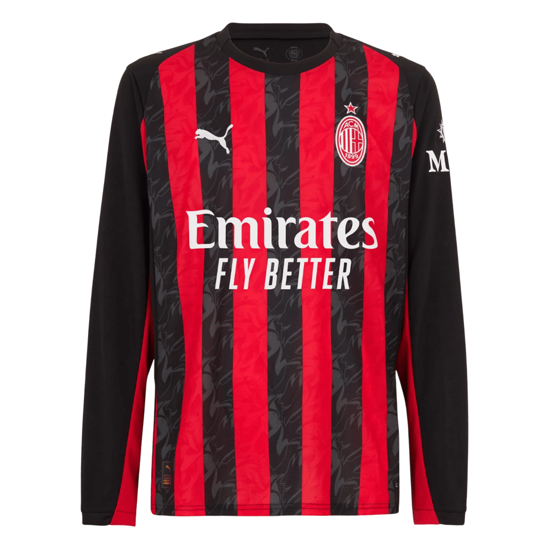 Men's AC Milan 2025/26 Home Long Sleeve Soccer Jersey product view 1