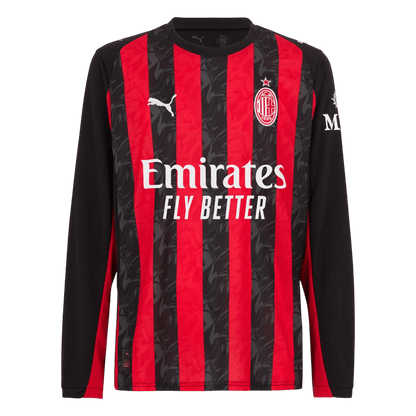 Men's AC Milan 2025/26 Home Long Sleeve Soccer Jersey product view 1