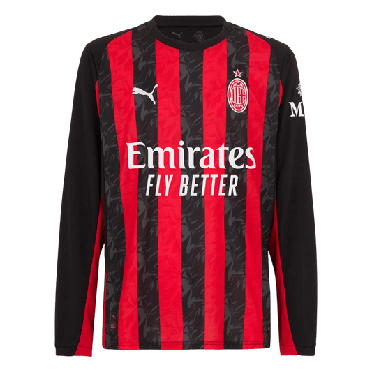 Men's AC Milan 2025/26 Home Long Sleeve Soccer Jersey product view 1